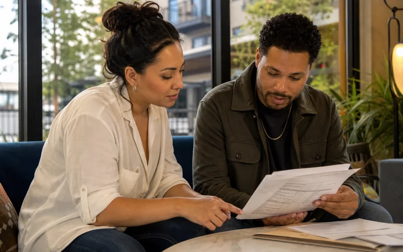Austin Second Chance Apartments locator reviewing income documents with renter at a Class A luxury community