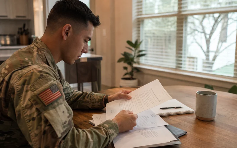 Austin Second Chance Apartments helping military service member review lease terms with SCRA and BAH documentation