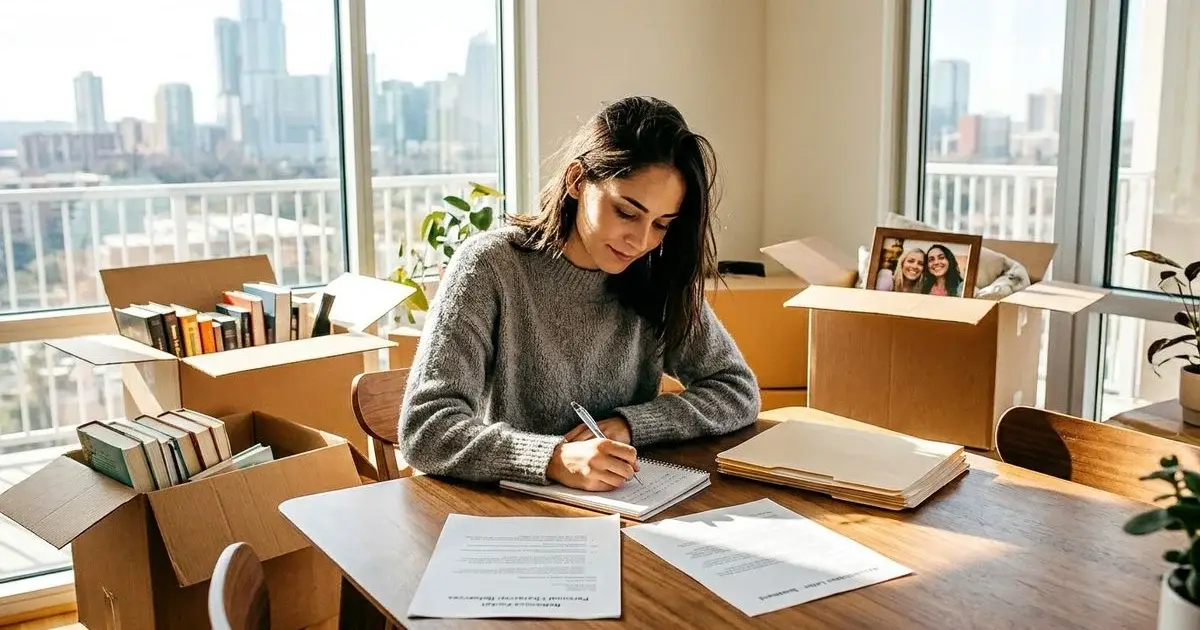 Renter preparing a reference packet for an apartment application