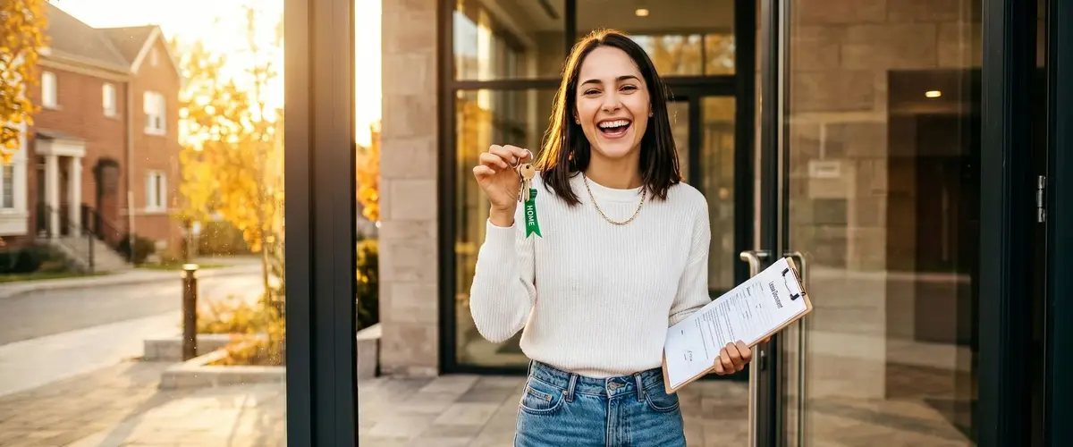 Renter receiving keys to a new Austin apartment after an eviction